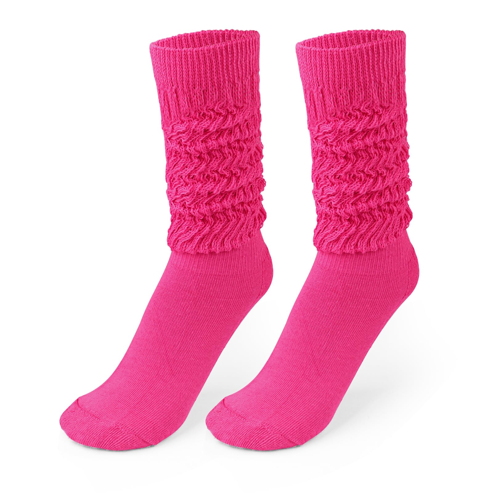 Neon Slouch Socks,80s 90s outfits for women Soft Extra Long Scrunch Knee High Leg Warmers, Perfect for Party