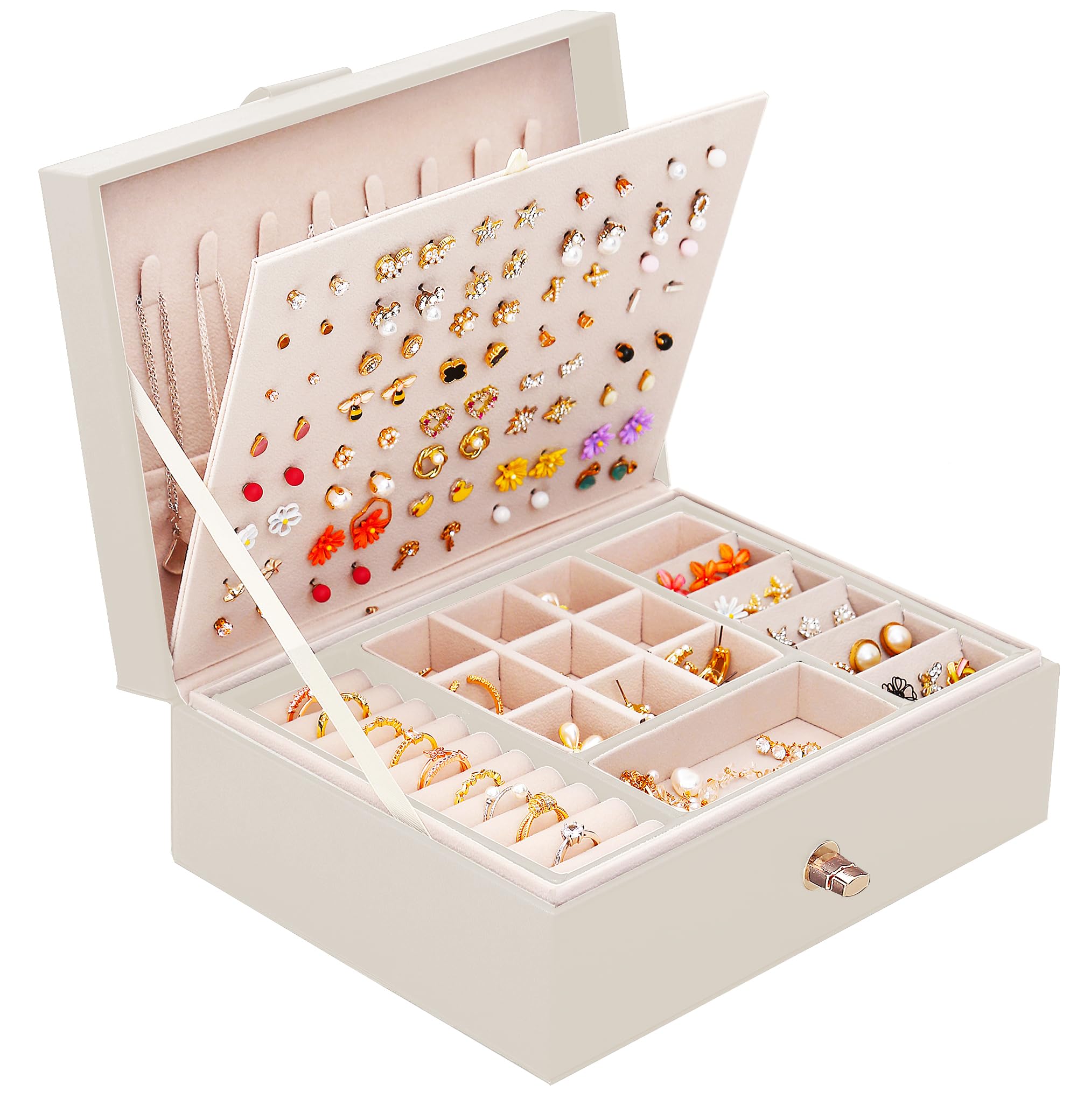 Girls Jewelry Box for Earrings Jewelry Organizer Box Teen Girls Earrings Organizer Jewelry Box Earring Holder Organizer Stud Earring Box for Girls Womens Jewelry Case Organizer Teal